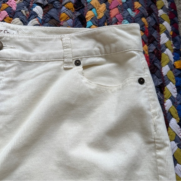 Coldwater Creek Cream Embroidered Straight Leg Corduroy Pants Women’s Size 12 - Picture 5 of 13